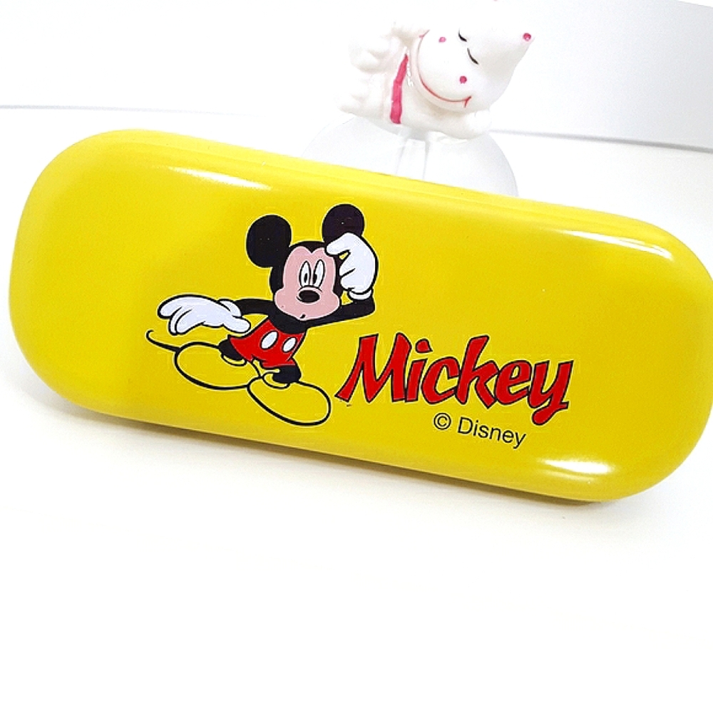 🔥LOT X2 🛍Vintage Disney🌟Kids Mickey Mouse| Yellow Glasses Metal Case